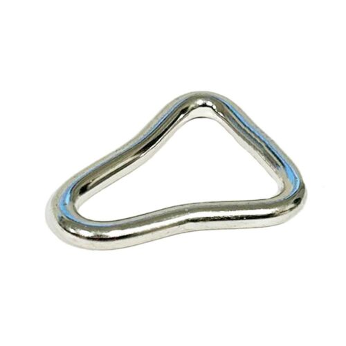 Edelstahl-Birnenring zur sicheren Fixierung von Poolabdeckungen. Ideal zur Verbindung von Gurtbändern mit Bodenankern – rostfrei und langlebig.