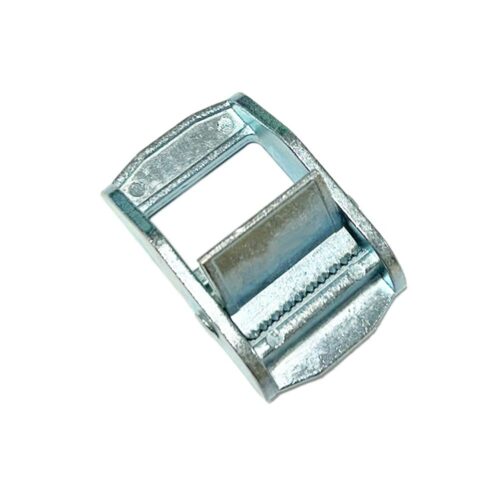 Robuste Klemmschnalle aus Aluminium für 25 mm breite Gurte – ideal zur sicheren Fixierung von Poolabdeckungen, Transport- und Outdoor-Anwendungen.